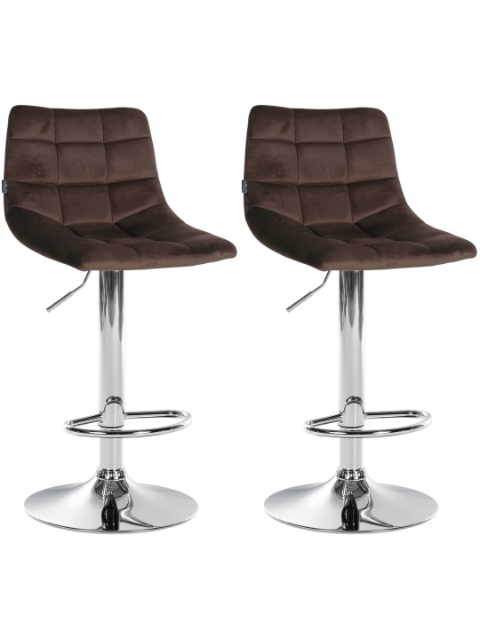 2 baarituolia Jerry velvet kromi, ruskea