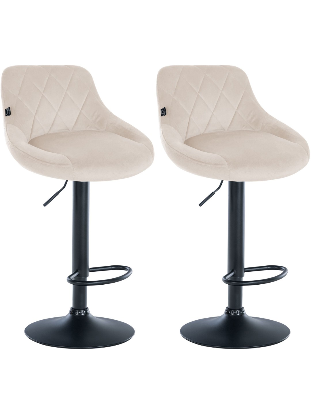 2 baarijakkaran setti Lazio velvet, kermanvärinen