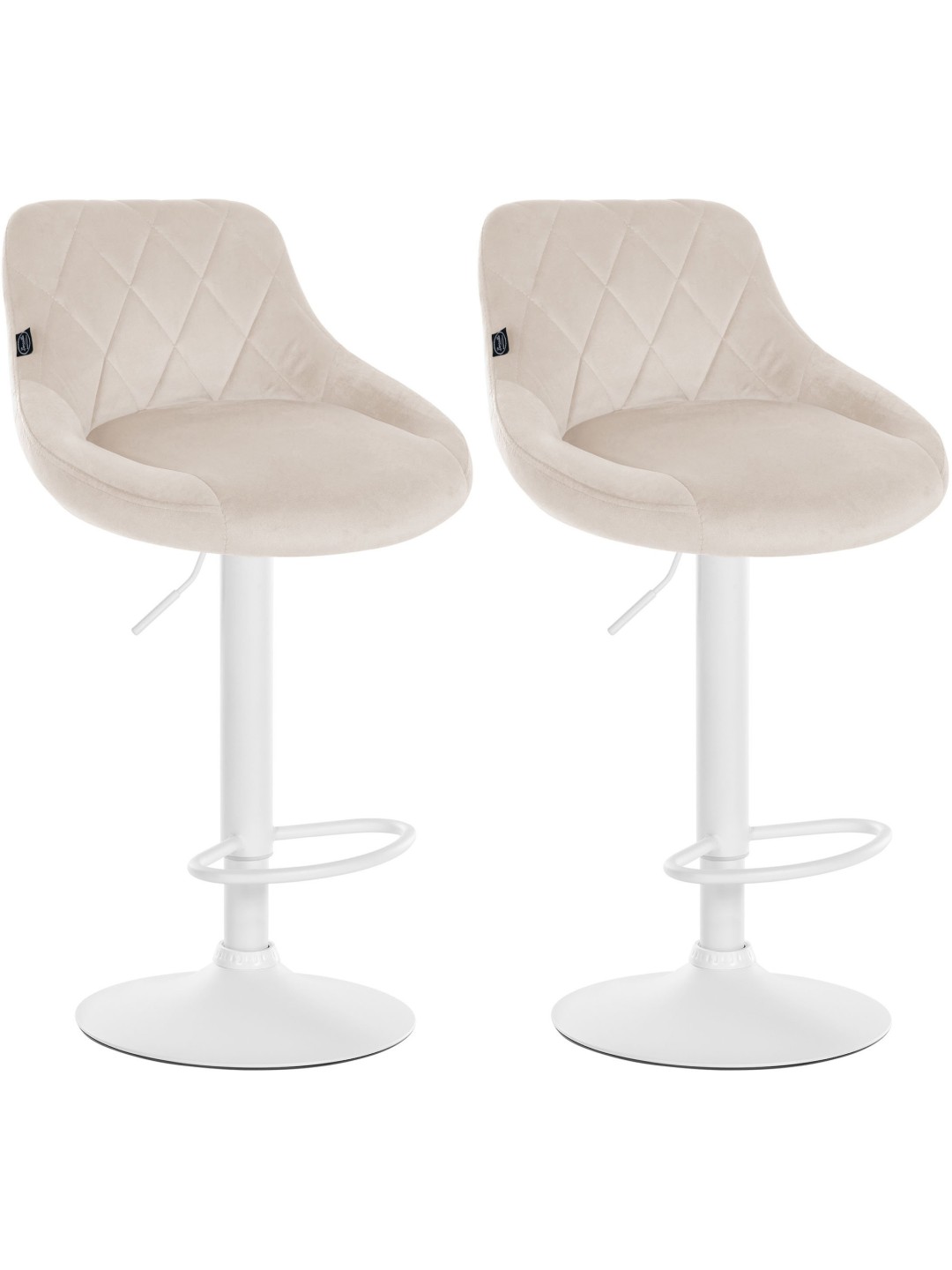 2 baarijakkaran setti Lazio velvet, kermanvärinen