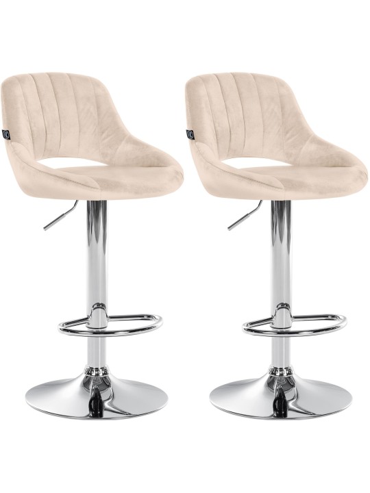 2 baarijakkaran sarja Milet velvet C, kermanvärinen 2 baarijakkaran sarja Milet velvet C, kermanvärinen