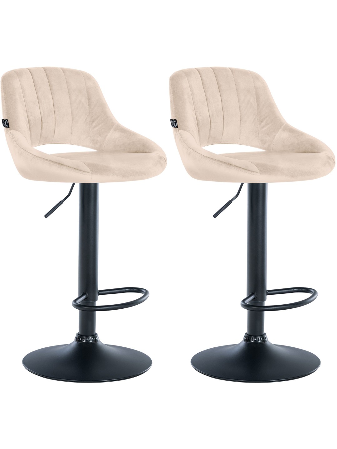 2 baarijakkaran sarja Milet velvet B, kermanvärinen