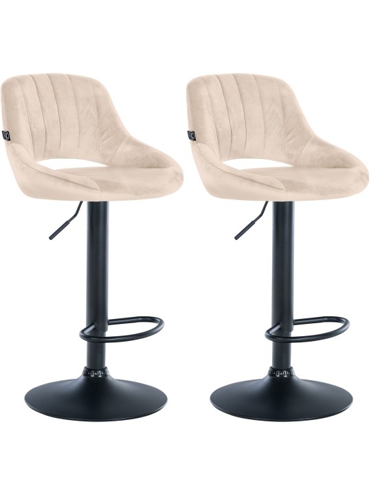 2 baarijakkaran sarja Milet velvet B, kermanvärinen 2 baarijakkaran sarja Milet velvet B, kermanvärinen