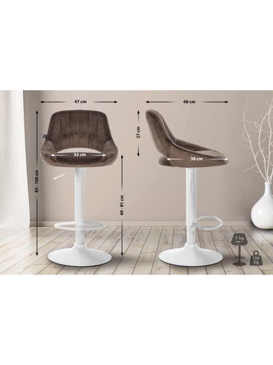 2 baarituolia Milet velvet W, ruskea 2 baarituolia Milet velvet W, ruskea