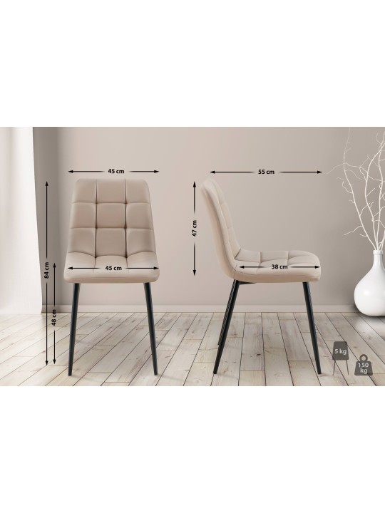 4 ruokatuolin setti Antibes tekonahka, taupe