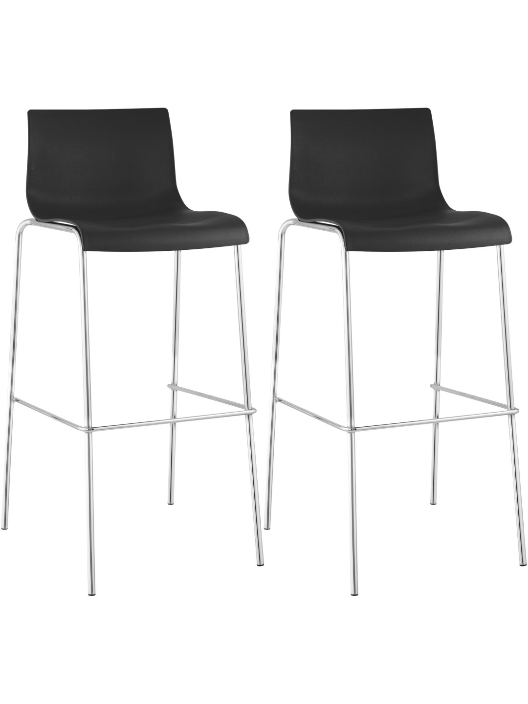 2 baarijakkaran setti Hoover muovinen 4-jalkainen runko kromi, musta
