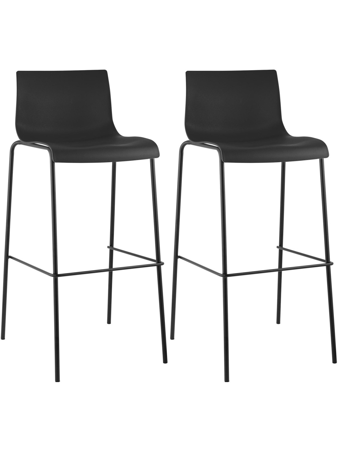 2 baarijakkaran setti Hoover muovinen 4-jalkainen runko, musta