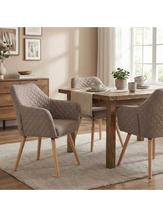 Ruokahuoneen tuoli Gent kangas natura, taupe
