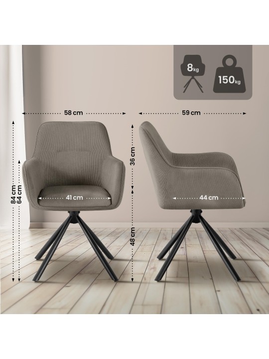 Tuoli Tipton Cord, taupe Tuoli Tipton Cord, taupe