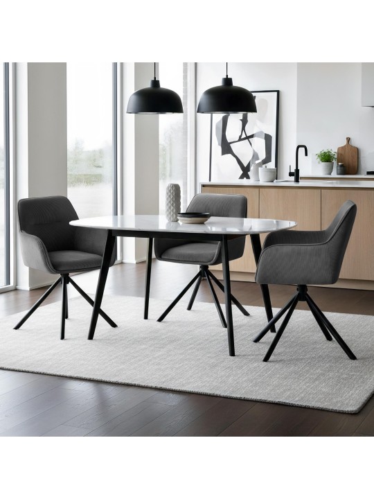 Tuoli Tipton Cord, harmaa