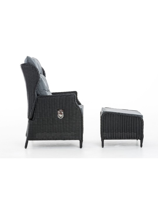 Breno-nojatuoli ja rahi rautaharmaa, musta