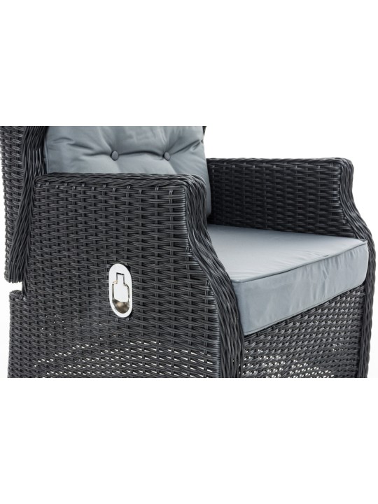 Breno-nojatuoli ja rahi rautaharmaa, musta