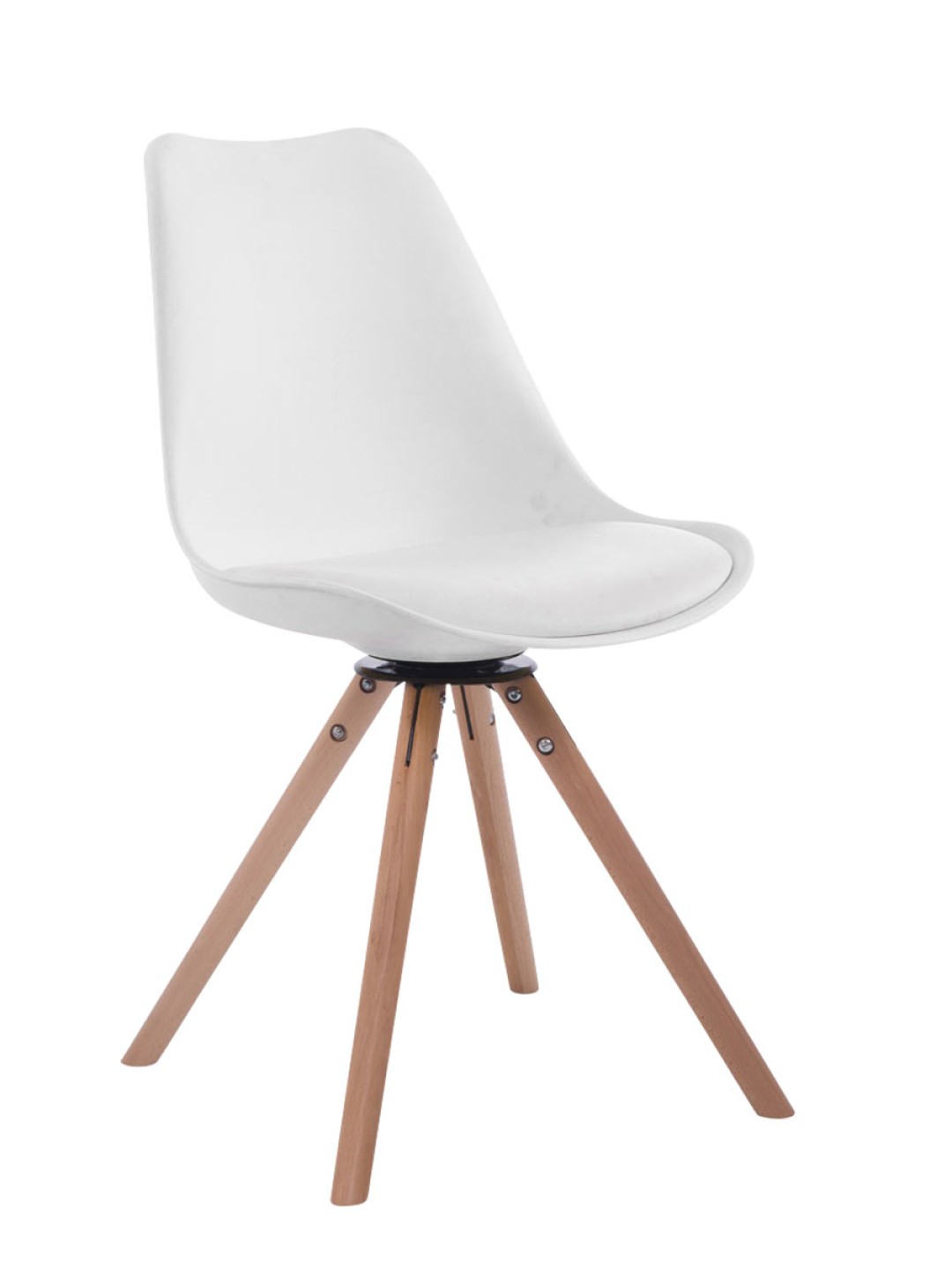 Vierailijatuoli Troyes pyöritettävä Natura Round, valkoinen