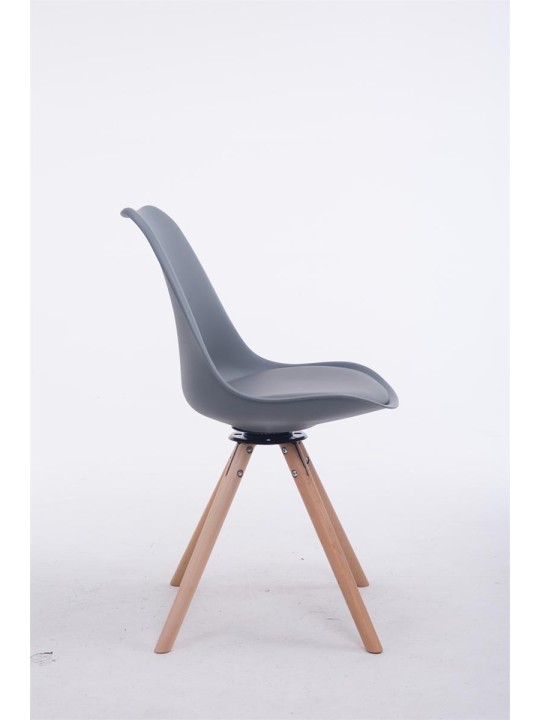 Vierailijatuoli Troyes pyöritettävä Natura Round, harmaa