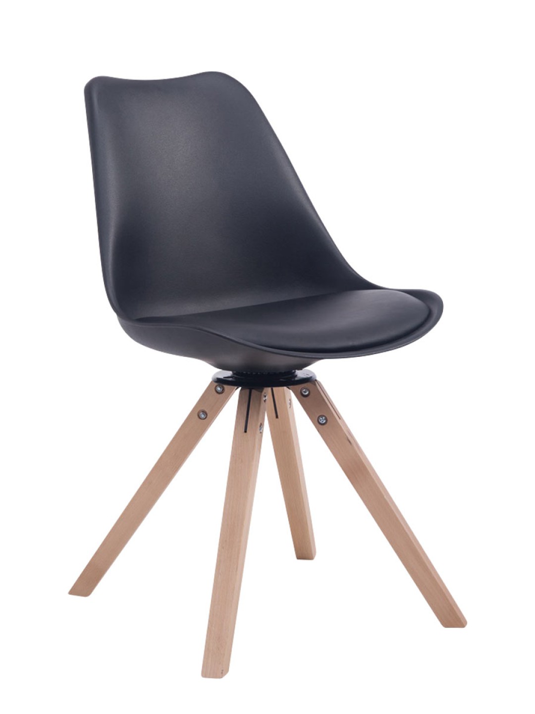 Vierailijatuoli Troyes kääntyvä Natura Square, musta