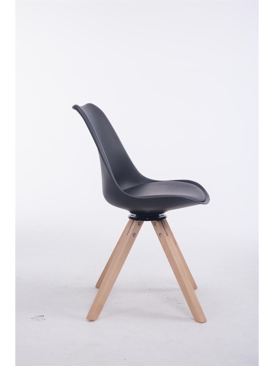 Vierailijatuoli Troyes kääntyvä Natura Square, musta Vierailijatuoli Troyes kääntyvä Natura Square, musta