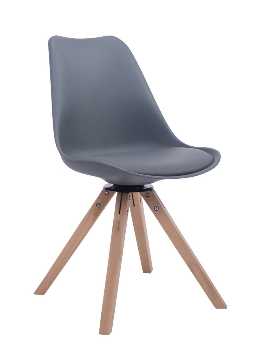 Vierailijatuoli Troyes kääntyvä Natura Square, harmaa