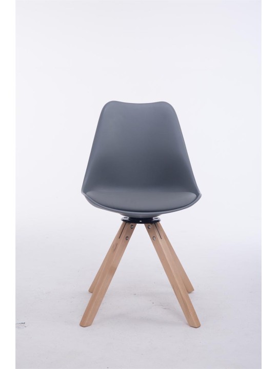 Vierailijatuoli Troyes kääntyvä Natura Square, harmaa