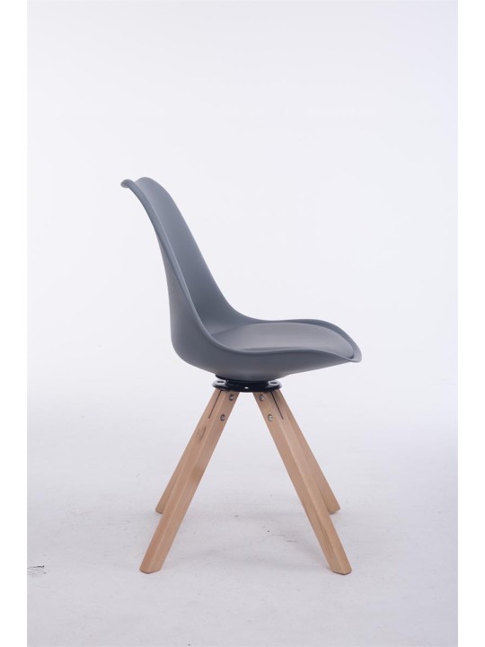 Vierailijatuoli Troyes kääntyvä Natura Square, harmaa