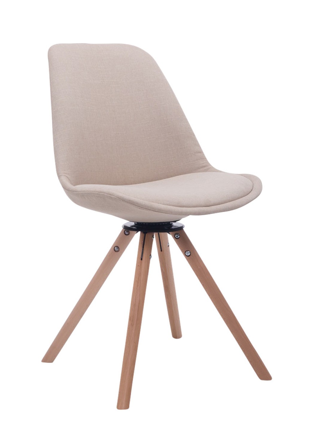 Troyes pyörivä vierailijatuoli Natura Fabric Pyöreä, kermanvärinen