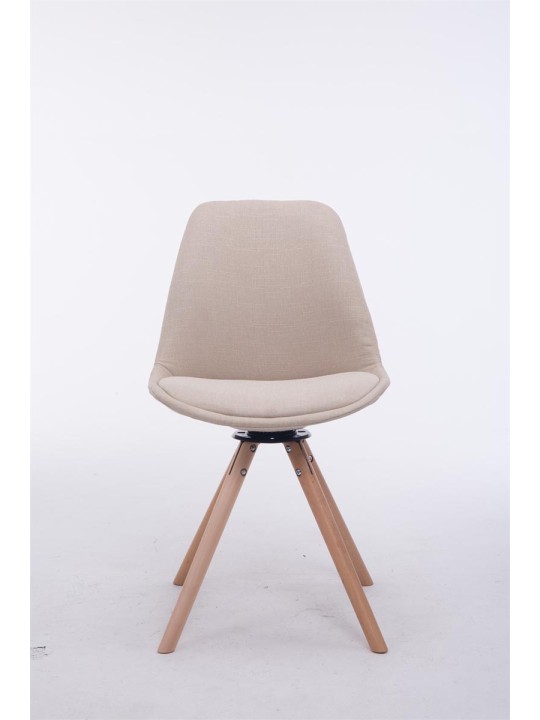 Troyes pyörivä vierailijatuoli Natura Fabric Pyöreä, kermanvärinen