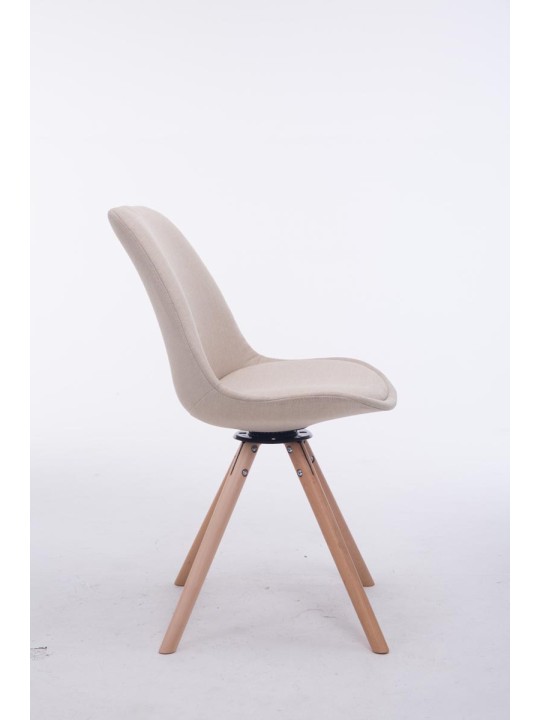 Troyes pyörivä vierailijatuoli Natura Fabric Pyöreä, kermanvärinen