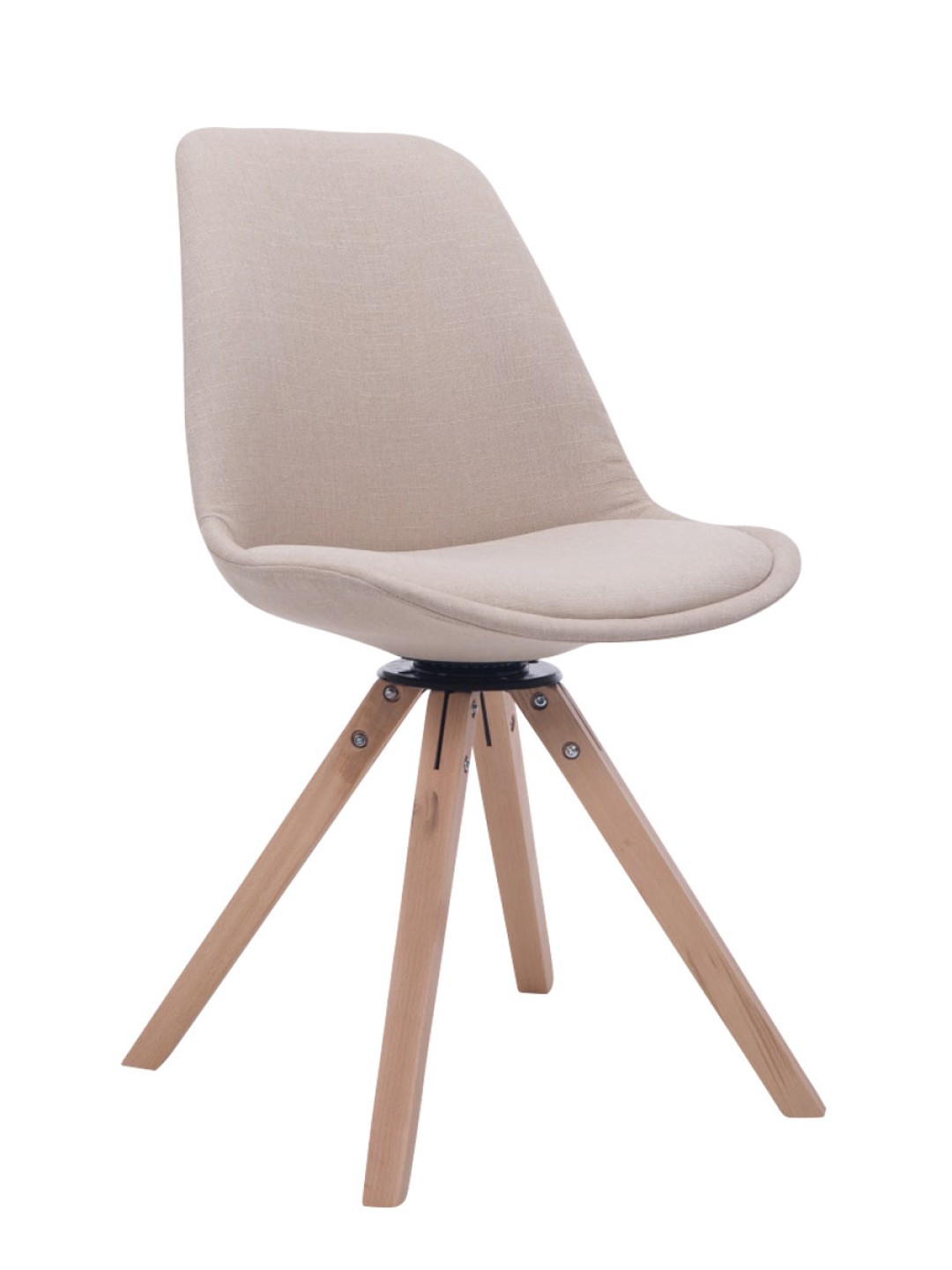 Troyes Swivel Natura Fabric Square Vierailijatuoli, kermanvärinen