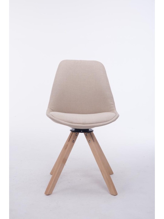 Troyes Swivel Natura Fabric Square Vierailijatuoli, kermanvärinen