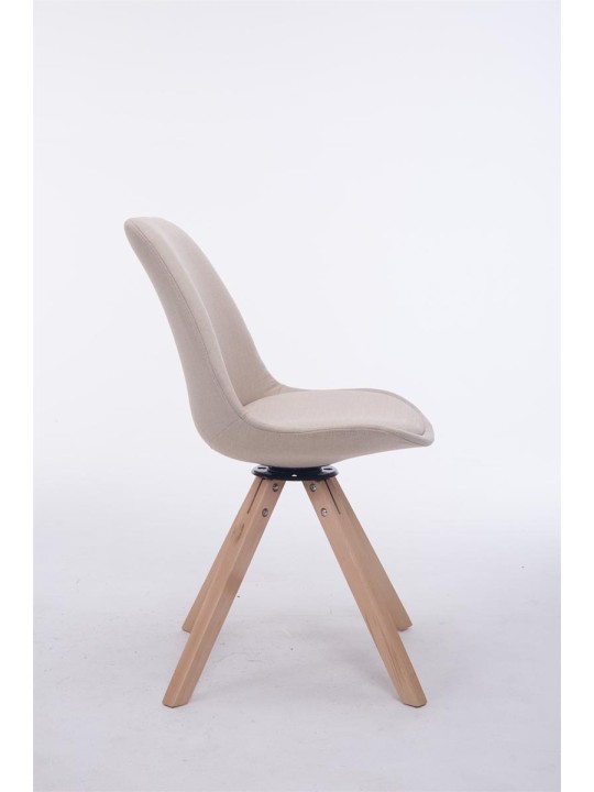 Troyes Swivel Natura Fabric Square Vierailijatuoli, kermanvärinen