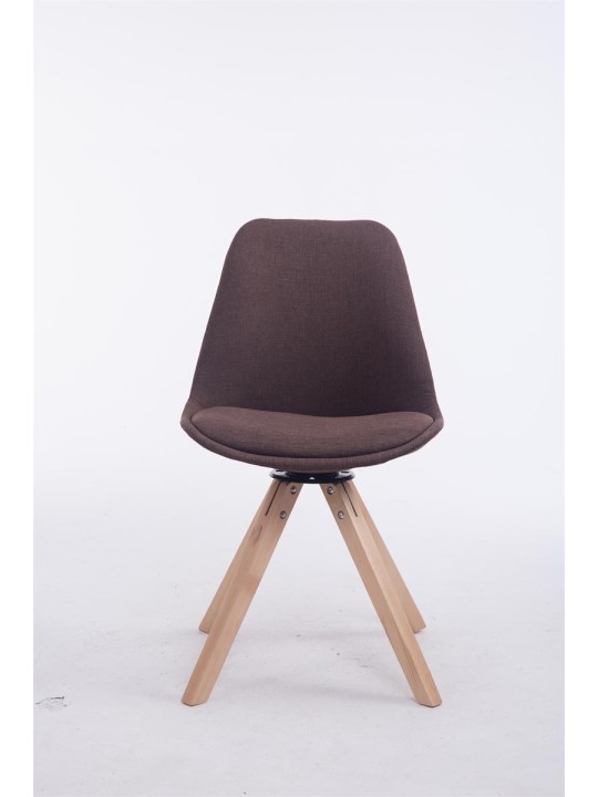 Troyes Swivel Natura Fabric Square Vierailijatuoli, ruskea