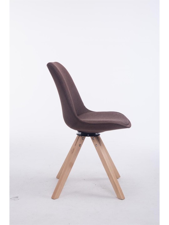 Troyes Swivel Natura Fabric Square Vierailijatuoli, ruskea