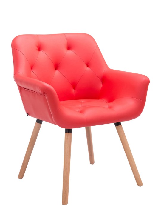 Cassidy natural vierailijatuoli, punainen