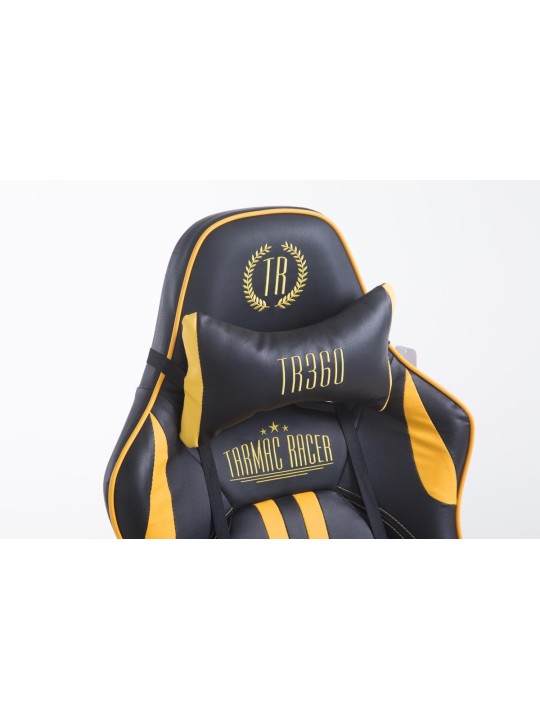 Racing-työtuoli Limit jalkatuella, musta/keltainen