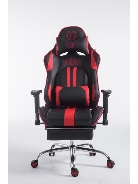 Racing-työtuoli Limit jalkatuella, musta/punainen