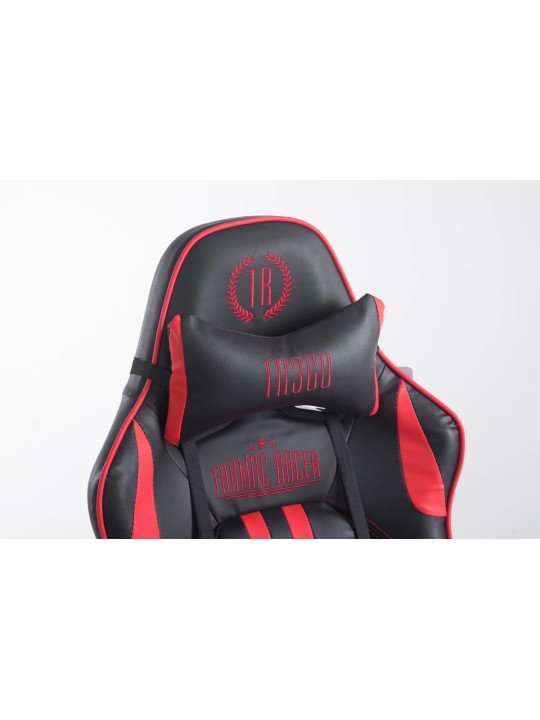 Racing-työtuoli Limit jalkatuella, musta/punainen