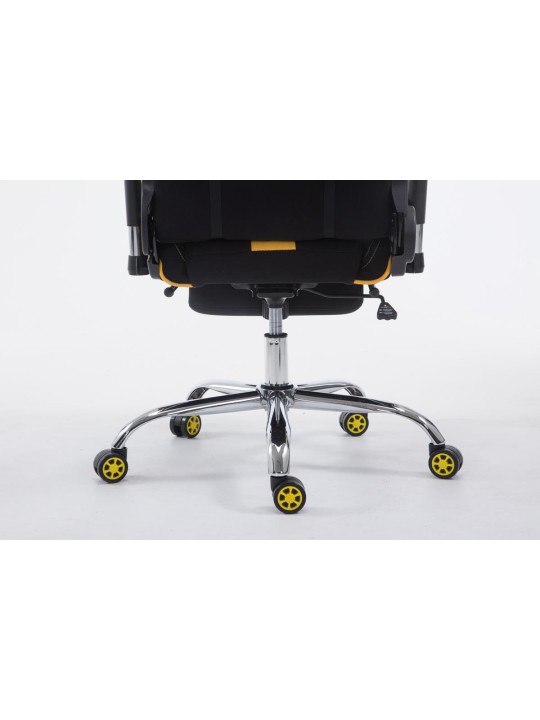 Racing-työtuoli Limit kangas jalkatuella, musta/keltainen