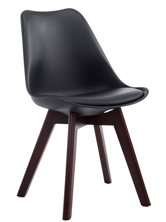 Vierailutuoli Borneo V2 saksanpähkinä keinonahkaa, musta