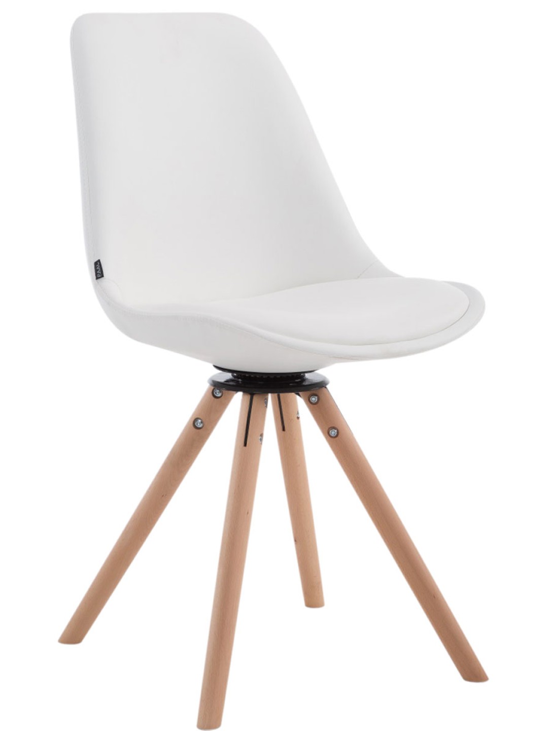 Vierailijatuoli Calais kääntyvä Natura Round, valkoinen