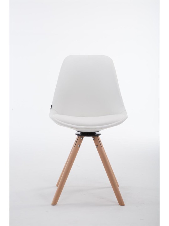 Vierailijatuoli Calais kääntyvä Natura Round, valkoinen