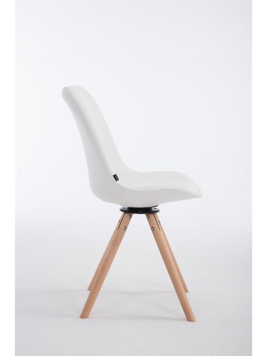 Vierailijatuoli Calais kääntyvä Natura Round, valkoinen