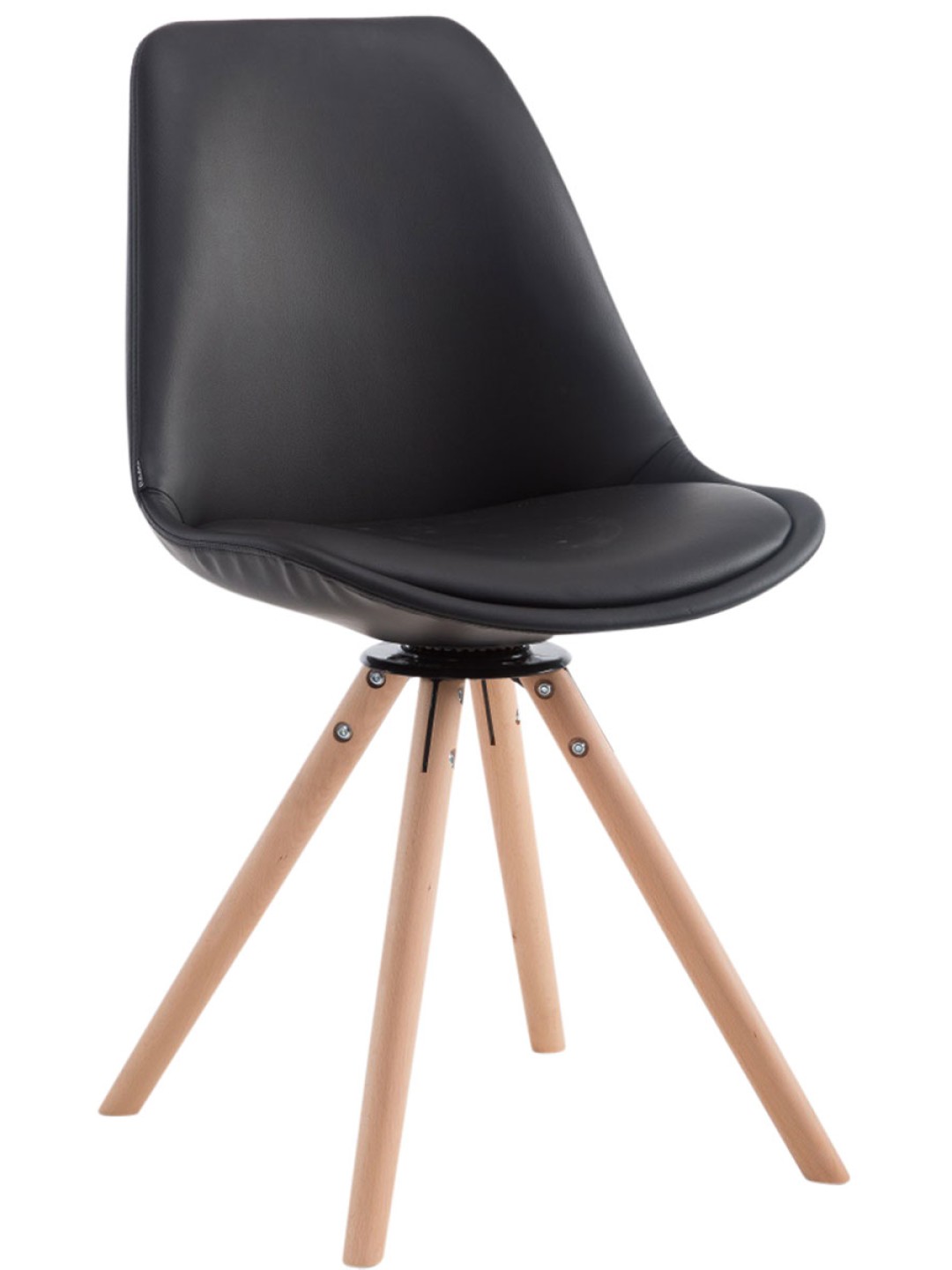 Vierailijatuoli Calais kääntyvä Natura Round, musta