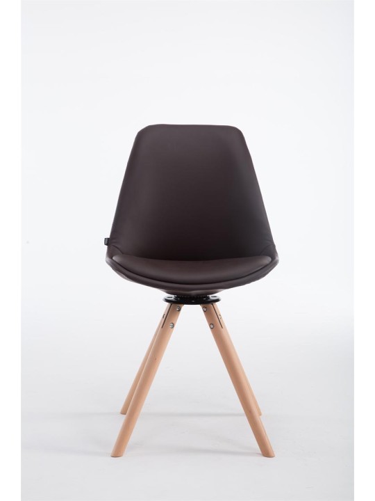 Vierailijatuoli Calais kääntyvä Natura Round, ruskea