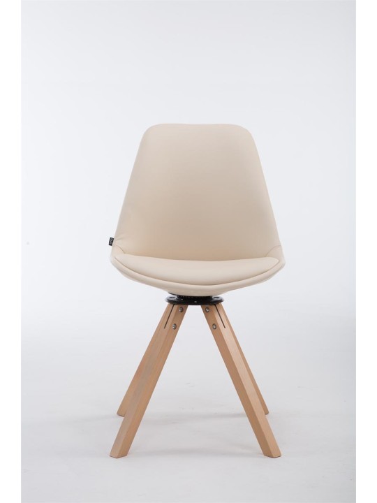 Vierailijatuoli Calais kääntyvä Natura Square, kermanvärinen