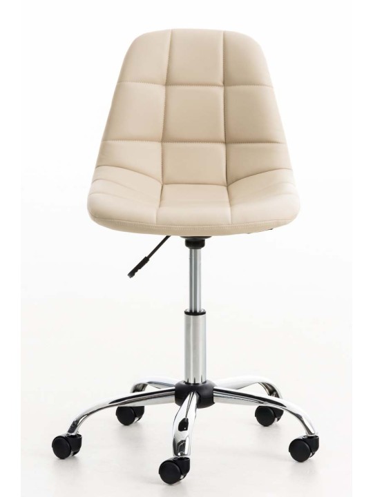 Emil keinonahkainen työtuoli, kermanvärinen