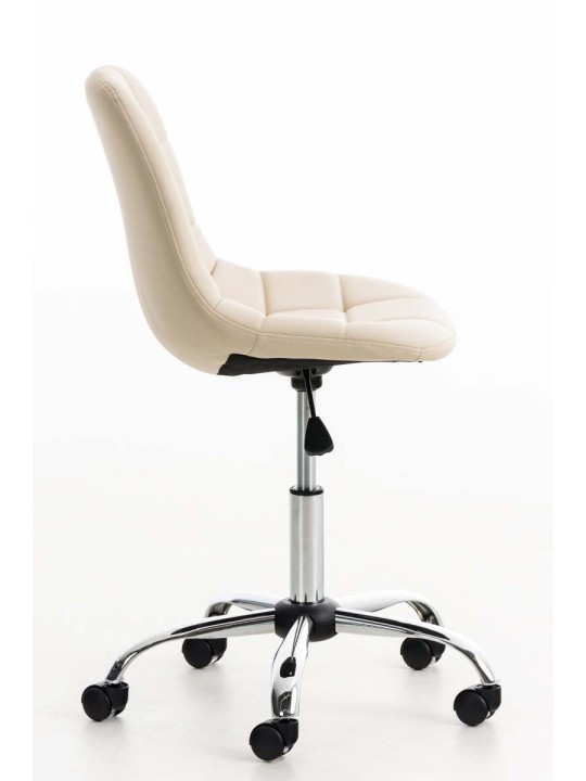 Emil keinonahkainen työtuoli, kermanvärinen