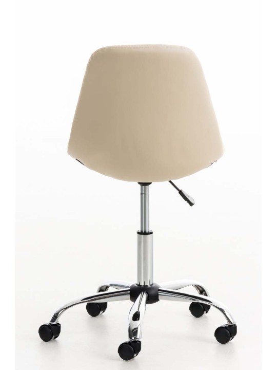 Emil keinonahkainen työtuoli, kermanvärinen