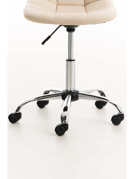 Emil keinonahkainen työtuoli, kermanvärinen