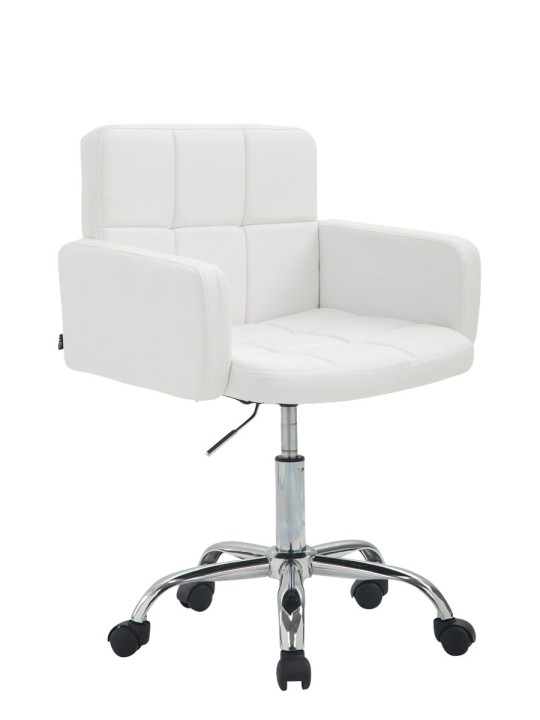 Työjakkara Los Angeles keinonahkaa, valkoinen