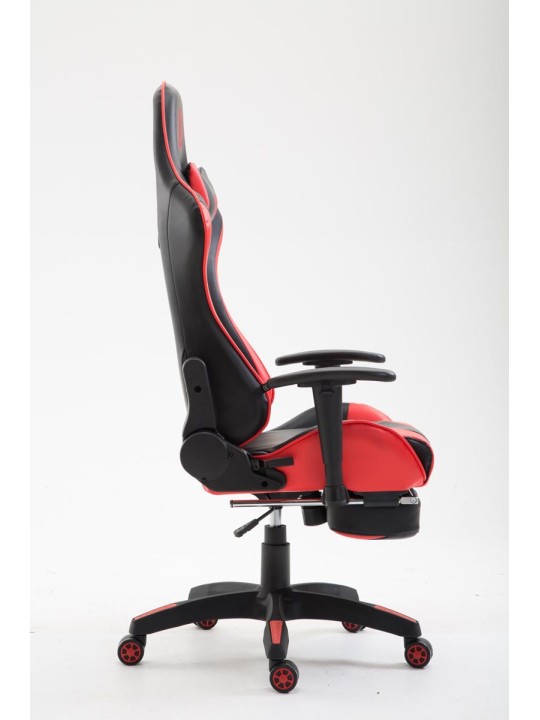 Boavista keinonahkainen työtuoli jalkatuella, musta/punainen