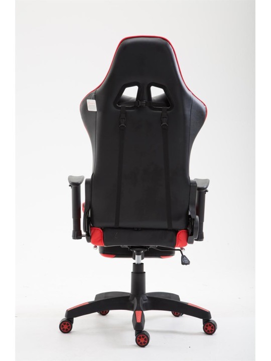 Boavista keinonahkainen työtuoli jalkatuella, musta/punainen