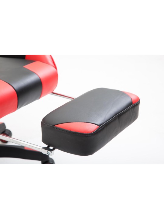 Boavista keinonahkainen työtuoli jalkatuella, musta/punainen